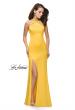 Picture of: Satin Prom Gown with Beaded Straps and Open Back in Yellow, Style: 25906, Detail Picture 2