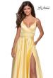 Picture of: A-line Gown with Double Rhinestone Belt Detail in Yellow, Style: 28385, Detail Picture 2