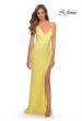 Picture of: Stretch Lace Dress with Lace Up Back and Rhinestones in Yellow, Style: 28632, Detail Picture 2