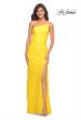 Picture of: One Shoulder Long Lace Prom Dress with Open Back in Yellow, Style: 30441, Detail Picture 2