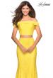 Picture of: Lace Two Piece Off the Shoulder Dress with Rhinestones in Yellow, Style: 27443, Detail Picture 3