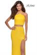 Picture of: Two Piece Sequin Prom Dress with Pyramid Top in Yellow, Style: 28623, Detail Picture 3