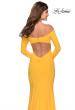 Picture of: Off the Shoulder Long Sleeve Jersey Prom Dress in Yellow, Style: 28754, Detail Picture 3