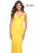 Picture of: Soft Jersey Ruched Dress with Draped Neckline in Yellow, Style: 30626, Detail Picture 3