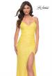 Picture of: Stretch Sequin Fitted Prom Dress with Open Back in Yellow, Style: 32330, Detail Picture 3