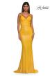 Picture of: Gorgeous Metallic Prom Dress with Ruching and Illusion Back in Yellow, Style: 33034, Detail Picture 3