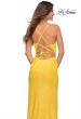 Picture of: Open Back Warp Style Sequin Dress in Bright Colors in Yellow, Detail Picture 4