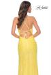 Picture of: Stretch Sequin Fitted Prom Dress with Open Back in Yellow, Style: 32330, Detail Picture 4