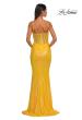 Picture of: Gorgeous Metallic Prom Dress with Ruching and Illusion Back in Yellow, Style: 33034, Detail Picture 4