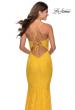 Picture of: Floor Length Lace Prom Dress with Sheer Bodice in Yellow, Style: 28591, Detail Picture 5