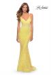 Picture of: Sequin Lace Mermaid Prom Dress with Sheer Bodice in Yellow, Style: 28647, Detail Picture 5