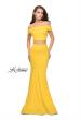 Picture of: Form Fitting Off the Shoulder Jersey Mermaid Dress in Yellow, Style: 25578, Detail Picture 6