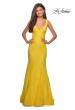 Picture of: Stretch Lace Long Dress with Open Strappy Back in Yellow, Style: 27623, Detail Picture 7