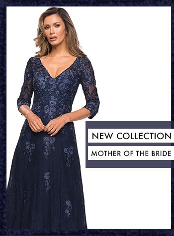 Navy Lace Mother of the Bride Dress