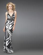 Picture of: Printed V Neck Prom Dress with Beaded Straps in Multi, Style: 14186, Main Picture