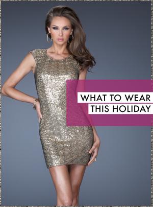 Shop Holiday Dresses Gold Dress by La Femme