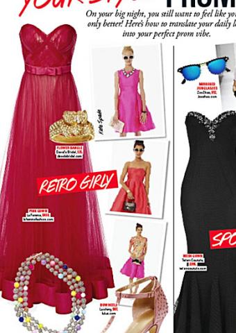 La Femme Style 19809 (left) in Seventeen Magazine Prom 2014 Edition