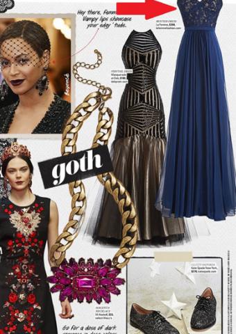 La Femme Style 21079 (right) in Seventeen Magazine Prom 2015 Edition