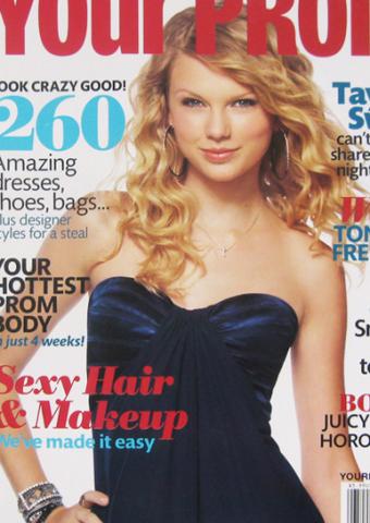 Taylor Swift in La Femme Style 14589 on the Cover of Your Prom Magazine 2009