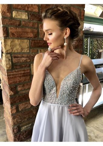 La Femme Silver Gown with Pearls Featured on Oscar 2018 Red Carpet Pre-Show
