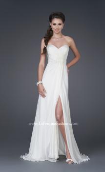 Picture of: Sweetheart Neckline with Ruched Bodice and Slit in White, Style: 15368, Main Picture
