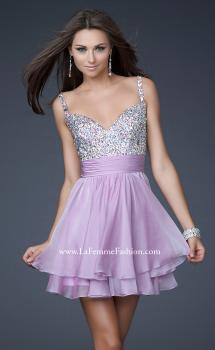 Picture of: Short Dress with Fully Embellished Top and Tulle in Lavender, Style: 16813, Main Picture