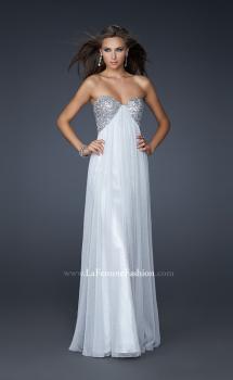 Picture of: Floor Length Metallic Jersey Prom Dress with Sequins in White, Style: 16977, Main Picture