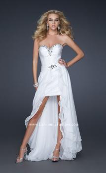 Picture of: Glam Strapless Prom Gown with Embellished Waist in Silver, Style: 17377, Main Picture