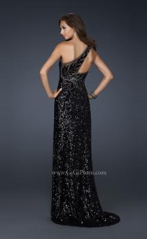 Picture of: Long One Shoulder Prom Dress that is Fully Sequined in Black, Style: 17483, Main Picture