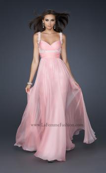 Picture of: Empire Waist Chiffon Prom Gown with Embellishments in Pink, Style: 17542, Main Picture