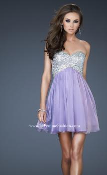 Picture of: Strapless Mini Dress with Criss Cross Open Back in Purple, Style: 17902, Main Picture