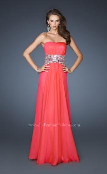 Picture of: Strapless Gown with Dramatic Waist and Rhinestones in Orange, Style: 18123, Main Picture