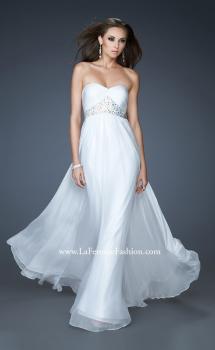 Picture of: Flowing Strapless Gown with Knotted Detail and Jewels in White, Style: 18172, Main Picture