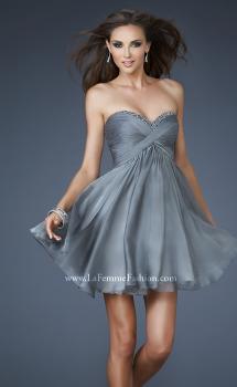 Picture of: Sweetheart Neck Cocktail Dress with Beads and Open Back in Silver, Style: 18177, Main Picture