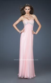 Picture of: Long Chiffon Dress with Sequin Bodice and Empire Waist in Pink, Style: 18198, Main Picture