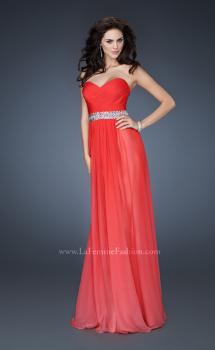 Picture of: Ombre A-line Chiffon Dress with Rhinestones Waistband in Pink, Style: 18486, Main Picture