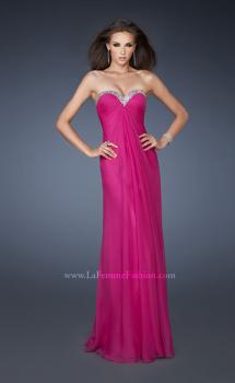 Picture of: Beaded Neckline Long Chiffon Prom Dress in Pink, Style: 18543, Main Picture