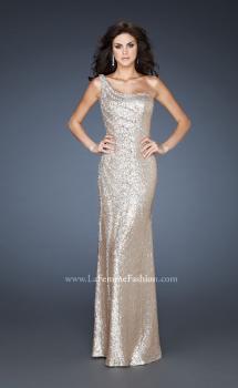 Picture of: One Shoulder Fully Sequined Long Prom Gown in Nude, Style: 18634, Main Picture