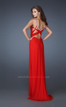 Picture of: V Neckline Long Prom Dress with Beaded Straps in Red, Style: 18825, Main Picture