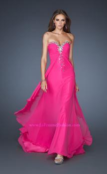 Picture of: Long Prom Dress with Rhinestones and Layered Skirt in Pink, Style: 18856, Main Picture