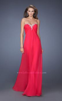 Picture of: Strapless Chiffon Prom Dress Pleated Bodice in Pink, Style: 19566, Main Picture