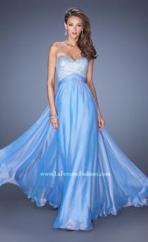 Picture of: Long Chiffon Prom Dress with Sweetheart Sequined Bodice in Blue, Style: 19641, Main Picture