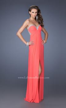 Picture of: Strapless Sweetheart Jersey Prom Dress with Beaded Trim in Orange, Style: 19703, Main Picture