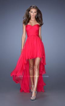 Picture of: High Low Sweetheart Strapless Chiffon Prom Dress in Pink, Style: 19791, Main Picture