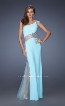 Picture of: Long Prom Dress with Jewel and Beaded Embellishments in Blue, Style: 19867, Main Picture