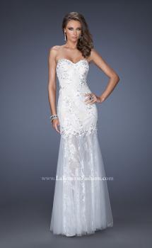 Picture of: Sweetheart Trumpet Gown with Sheer Lace Skirt in White, Style: 19963, Main Picture