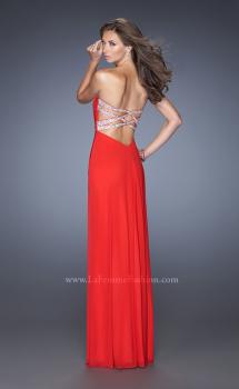 Picture of: Net Jersey Dress with Pleated Bodice and Open Back in Red, Style: 19975, Main Picture