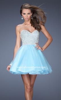 Picture of: A-line Short Dress with Sweetheart Neckline and Pearls in Blue, Style: 20033, Main Picture