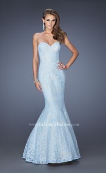 Picture of: Lace Mermaid Prom Dress with Fitted Silhouette in Blue, Style: 20047, Main Picture
