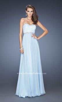 Picture of: Strapless Prom Dress with Gathered Skirt and Stones in Blue, Style: 20128, Main Picture